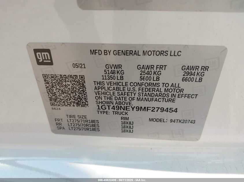 2021 GMC SIERRA 2500HD auction photo 8