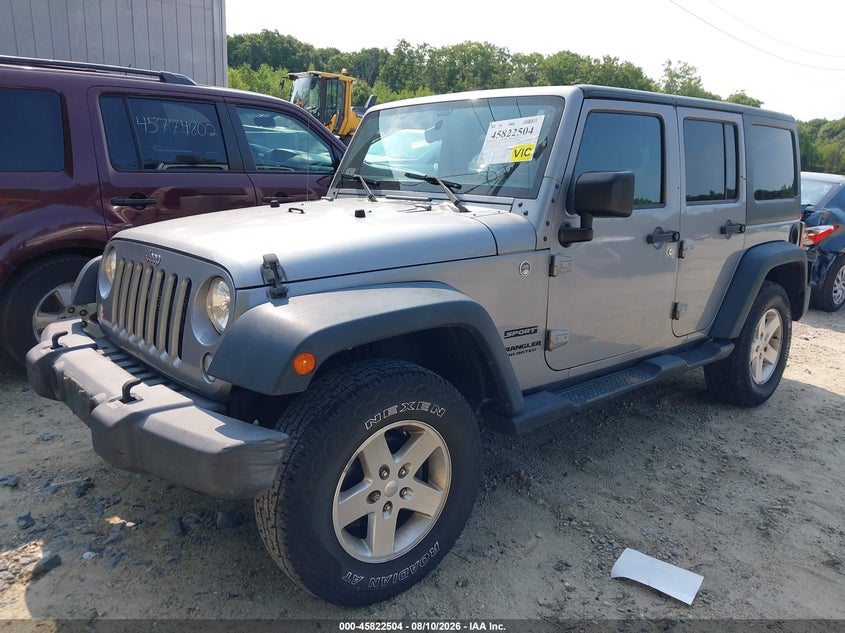Vin: 1c4bjwdg9fl745370, lot: 46321385, jeep wrangler unlimited sport 20152