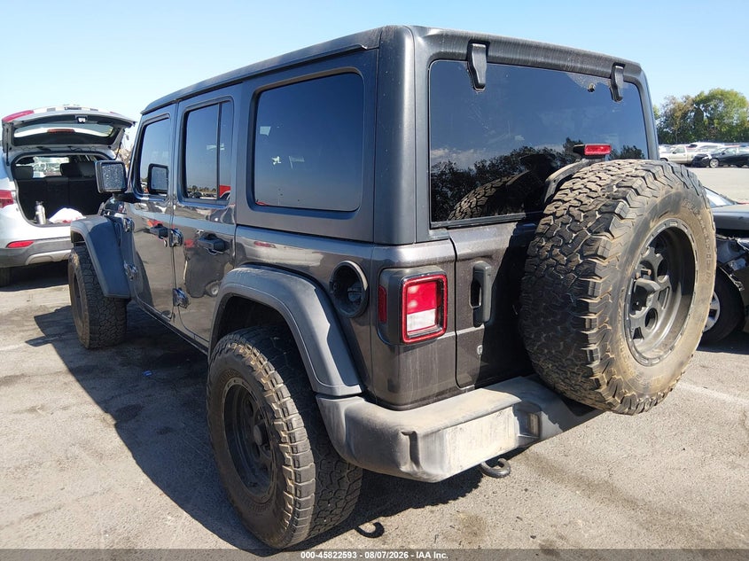 Vin: 1c4hjxdg8jw271838, lot: 46321474, jeep wrangler unlimited sport s 4x4 20183
