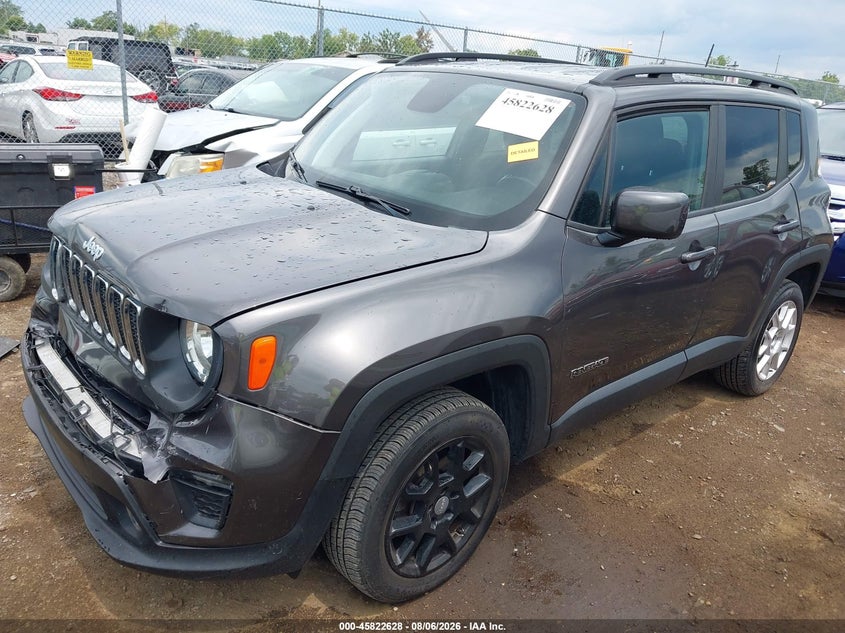 Vin: zacnjbb18kpk03362, lot: 46321509, jeep renegade latitude 4x4 20192