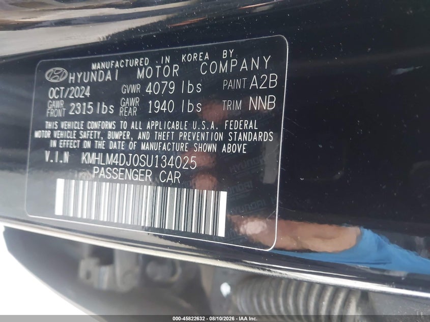 HYUNDAI ELANTRA HYBRID 2025 VIN KMHLM4DJ0SU134025