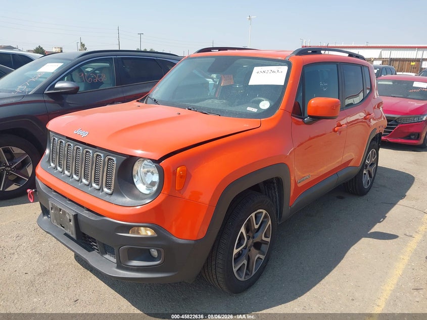 Vin: zaccjbbt2fpb29678, lot: 46321517, jeep renegade latitude 20152