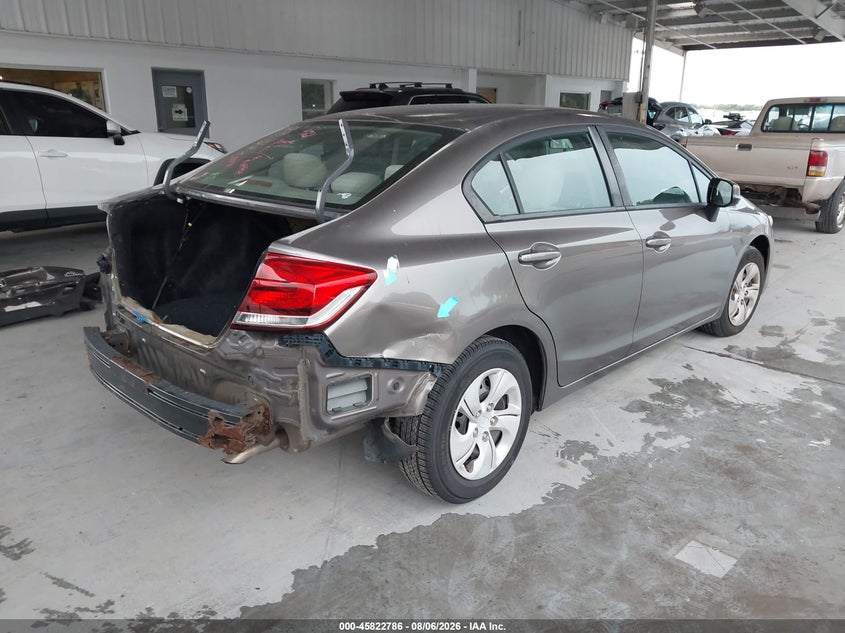 Vin: 2hgfb2f57dh603243, lot: 46321667, honda civic lx 20134