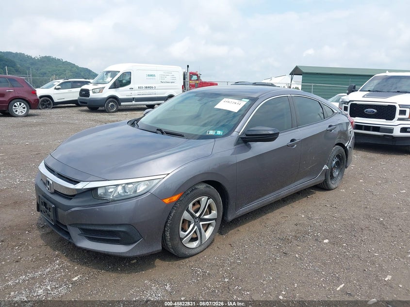 Vin: 19xfc2f53he075729, lot: 46321712, honda civic lx 20172
