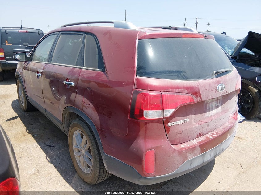 Vin: 5xykt3a66fg570401, lot: 46321803, kia sorento lx 20153