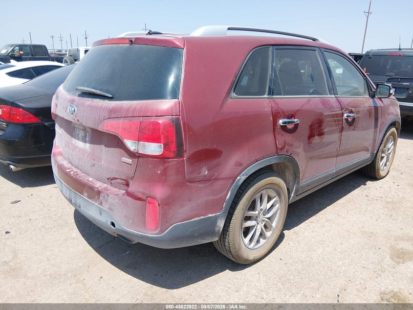 Vin: 5xykt3a66fg570401, lot: 46321803, kia sorento lx 20154
