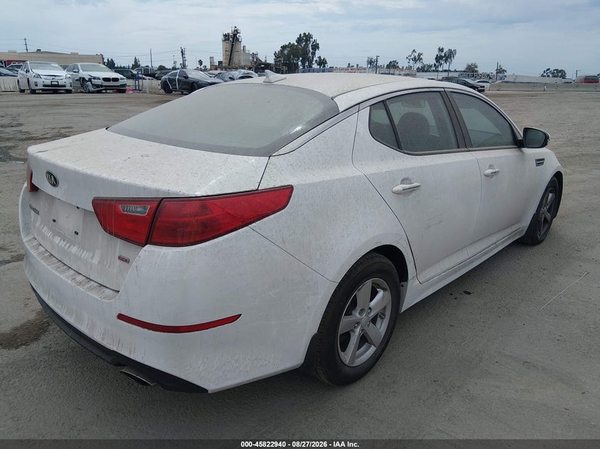 Vin: knagm4a78f5662763, lot: 46321821, kia optima lx 20154