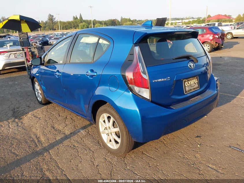 Vin: jtdkdtb34g1134505, lot: 46321947, toyota prius c four 20163