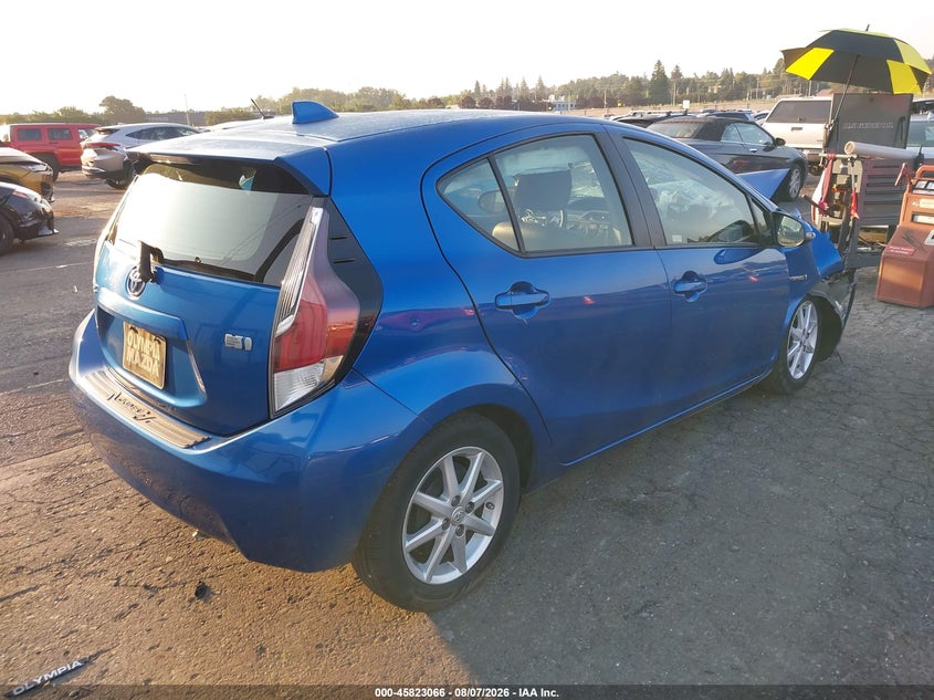 Vin: jtdkdtb34g1134505, lot: 46321947, toyota prius c four 20164