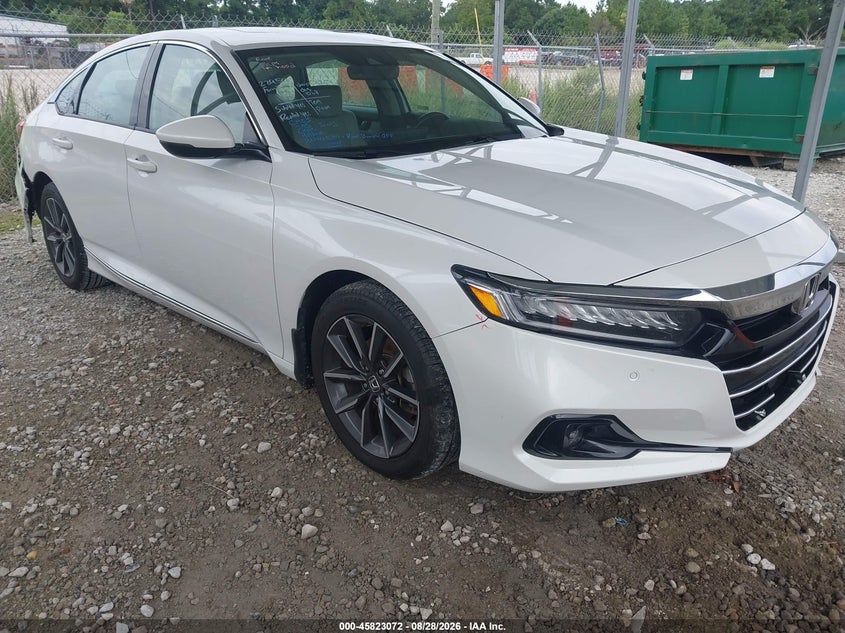 2022 Honda Accord Ex-L, Удар ззаду, IAAI, VIN 1HGCV1F51NA055972