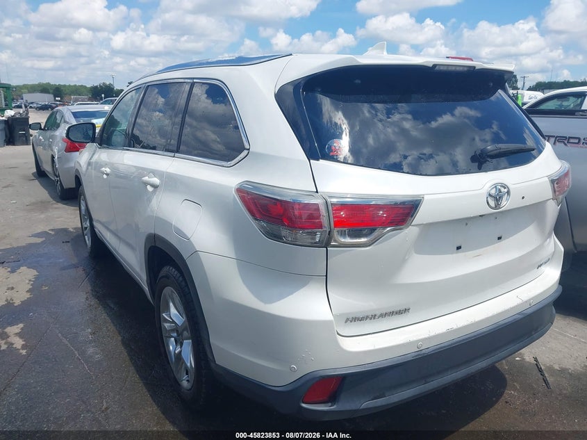 Vin: 5tdykrfhxfs093792, lot: 46322734, toyota highlander limited v6 20153