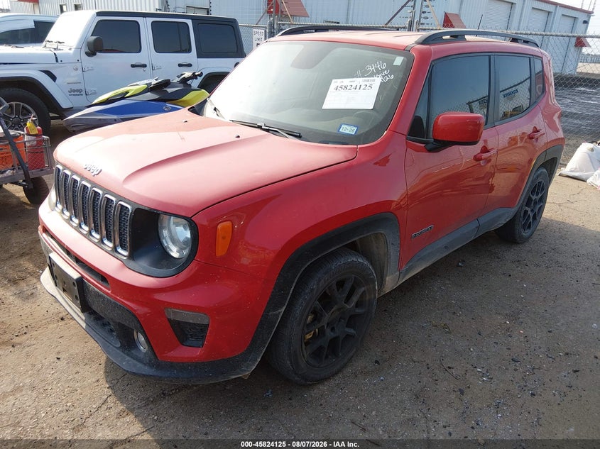 Vin: zacnjabb7kpj99131, lot: 46323006, jeep renegade latitude fwd 20192