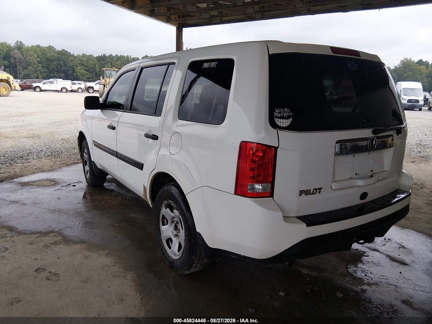 Vin: 5fnyf3h27cb035147, lot: 46323327, honda pilot lx 20123