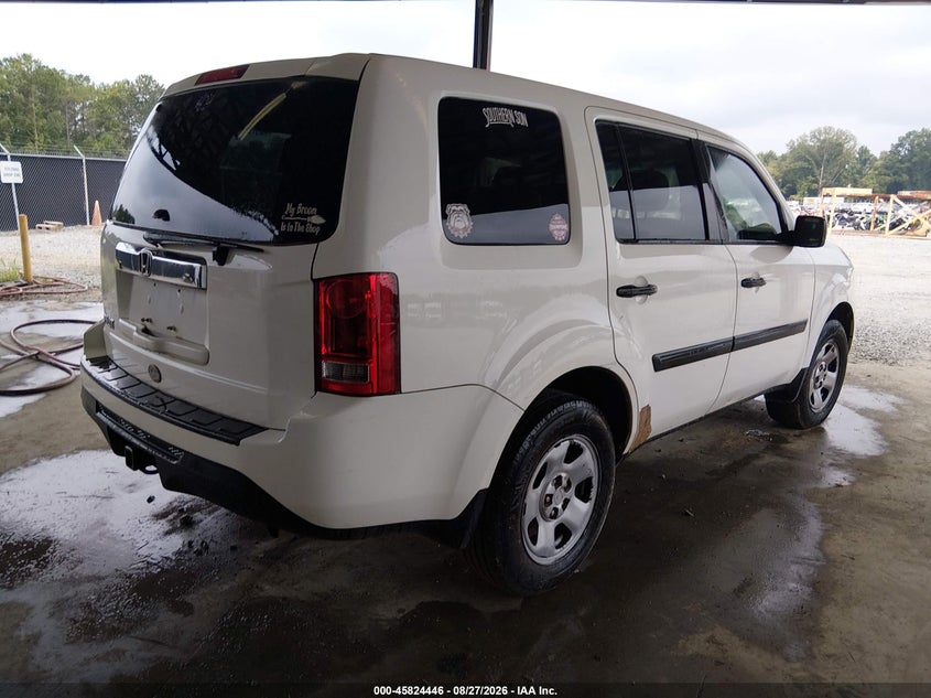 Vin: 5fnyf3h27cb035147, lot: 46323327, honda pilot lx 20124