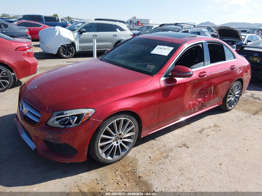 Vin: 55swf4jb7ju247047, lot: 46323955, mercedes-benz c 300 20182