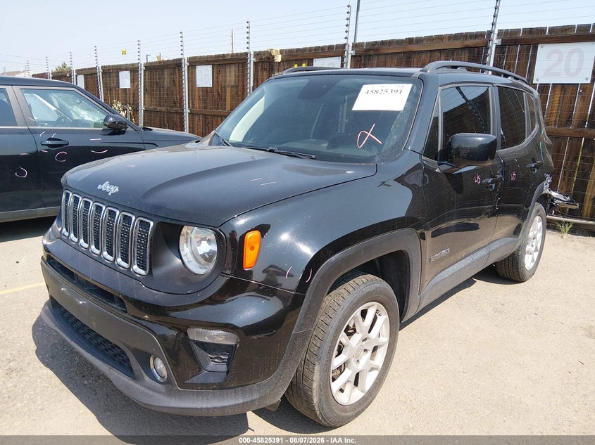 Vin: zacnjbbbxlpl53175, lot: 46324272, jeep renegade latitude 4x4 20202