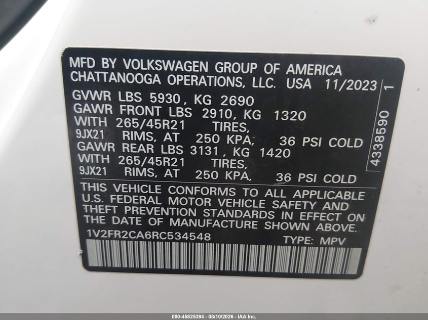 2024 VOLKSWAGEN ATLAS 2.0T SEL PREMIUM R-LINE · Фото 9