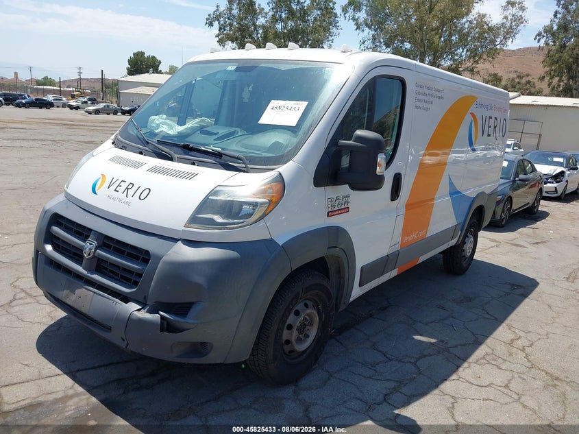 Vin: 3c6trvag9ge136082, lot: 46324314, ram promaster 1500 low roof 20162