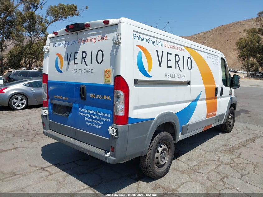 Vin: 3c6trvag9ge136082, lot: 46324314, ram promaster 1500 low roof 20164