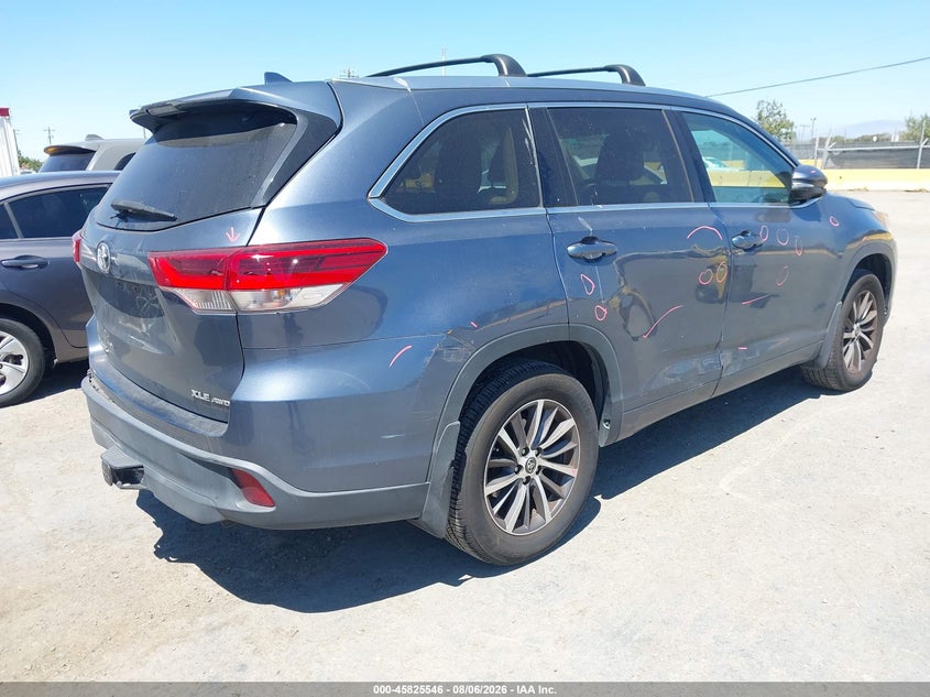 Vin: 5tdjzrfh8js850274, lot: 46324427, toyota highlander xle 20184