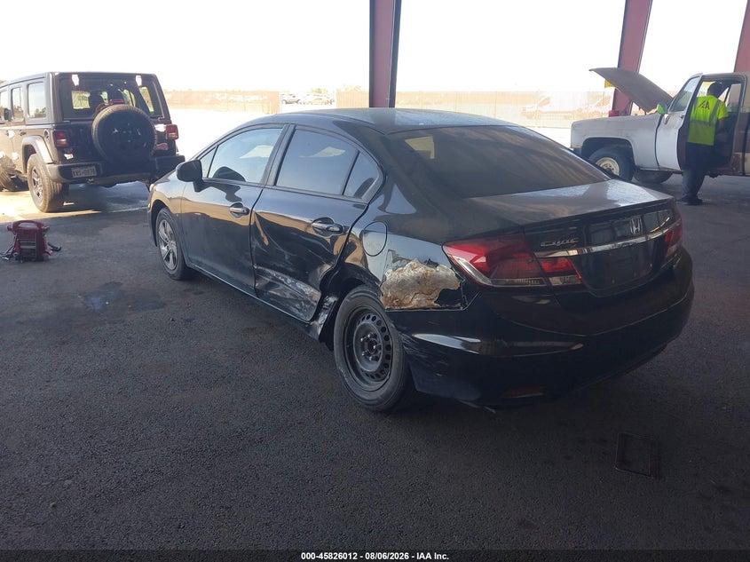 Vin: 19xfb2f54ee249077, lot: 46324893, honda civic lx 20143