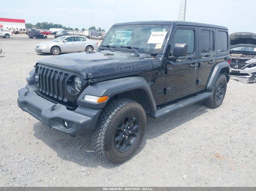 Vin: 1c4hjxdg8lw188932, lot: 46325065, jeep wrangler unlimited willys 4x4 20202
