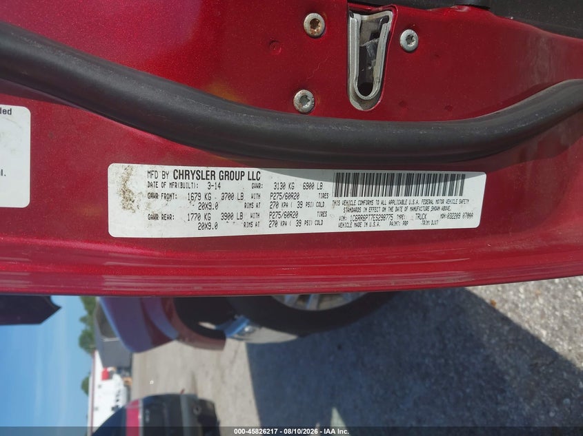 2014 RAM 1500 PICKUP 5.7L V-8 VVT, 395HP