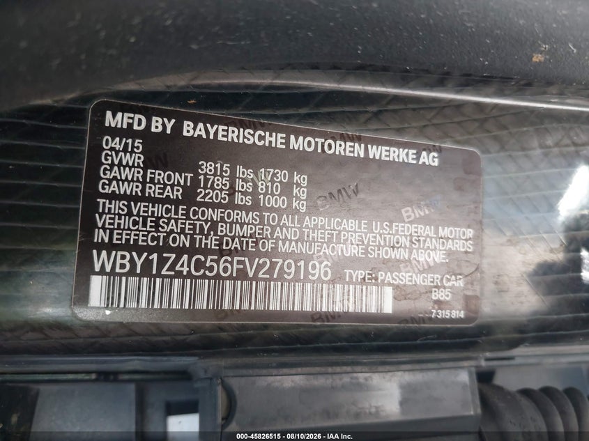 2015 BMW I3 HATCHBACK ELECTRIC