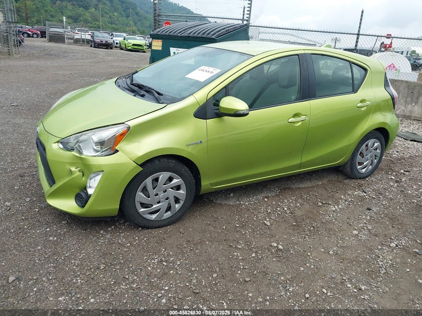 Vin: jtdkdtb33f1101784, lot: 46325732, toyota prius c one 20152