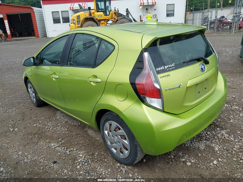 Vin: jtdkdtb33f1101784, lot: 46325732, toyota prius c one 20153