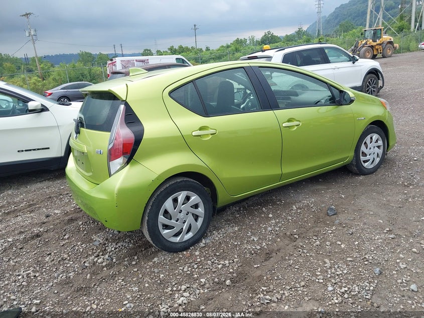 Vin: jtdkdtb33f1101784, lot: 46325732, toyota prius c one 20154