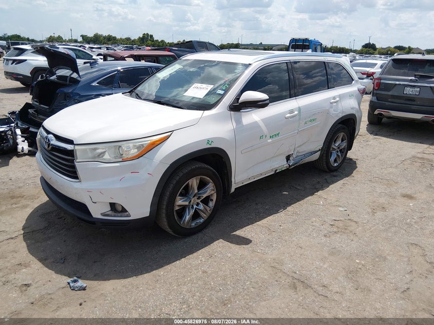 Vin: 5tdykrfh3es032993, lot: 46325876, toyota highlander limited v6 20142