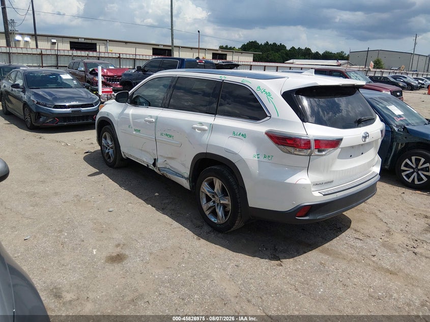 Vin: 5tdykrfh3es032993, lot: 46325876, toyota highlander limited v6 20143