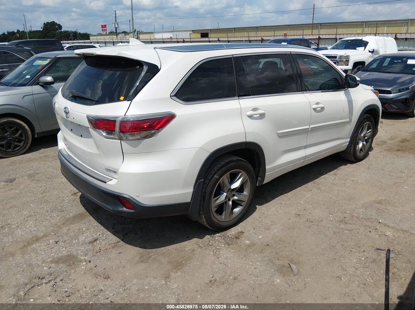 Vin: 5tdykrfh3es032993, lot: 46325876, toyota highlander limited v6 20144