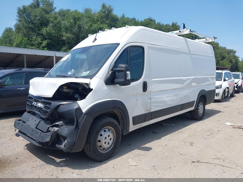 Vin: 3c6mrvjg0pe539226, lot: 46326008, ram promaster 3500 cargo van high roof 159 wb ext 20232
