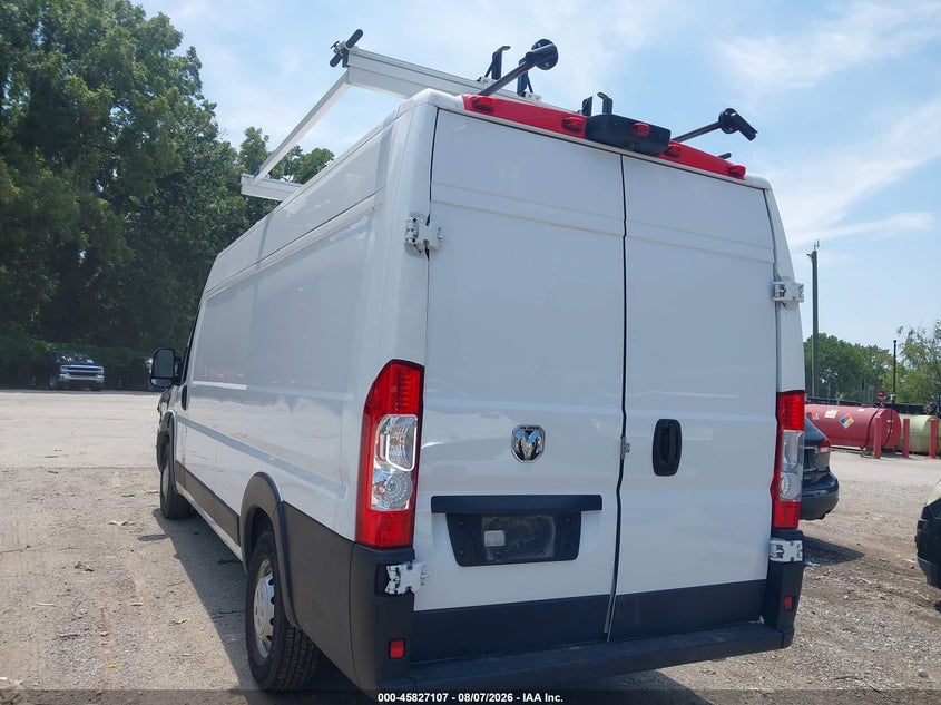 Vin: 3c6mrvjg0pe539226, lot: 46326008, ram promaster 3500 cargo van high roof 159 wb ext 20233