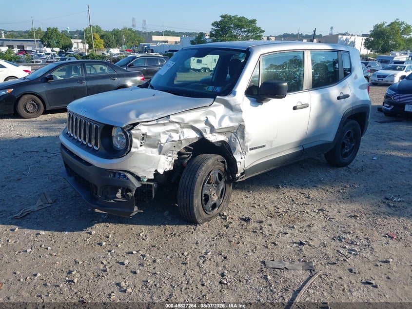Vin: zaccjbah7jph36911, lot: 46326165, jeep renegade sport 4x4 20182
