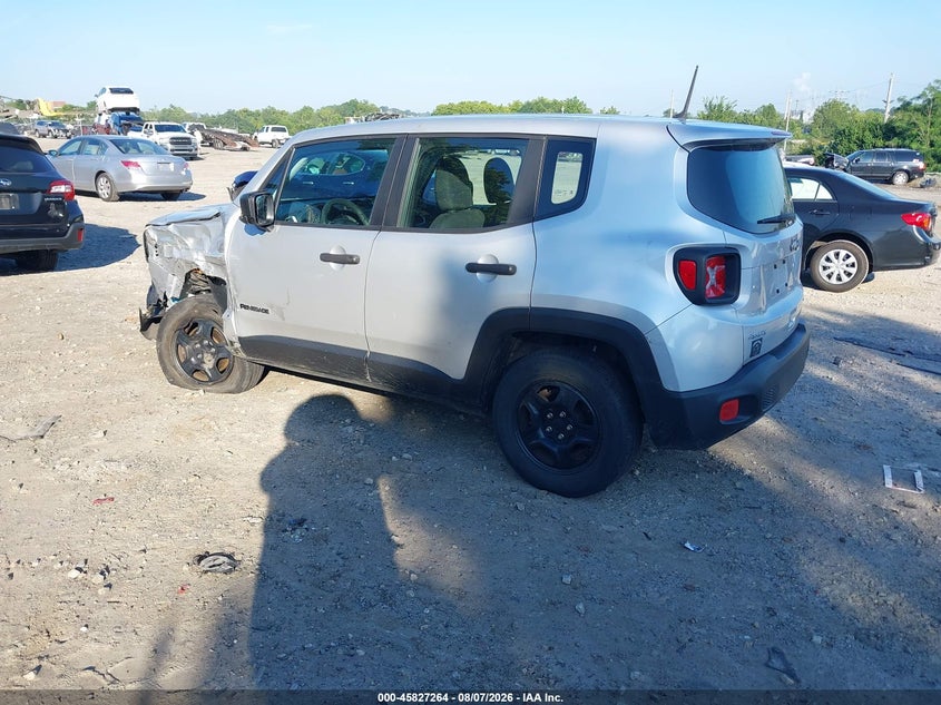 Vin: zaccjbah7jph36911, lot: 46326165, jeep renegade sport 4x4 20183