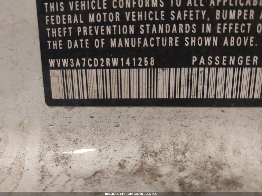 VOLKSWAGEN GOLF GTI 2024 VIN WVW3A7CD2RW141258