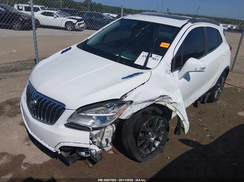 Vin: kl4cj1sm0gb602034, lot: 46326784, buick encore sport touring 20162