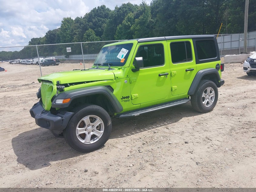 Vin: 1c4hjxdm7mw823694, lot: 46327024, jeep wrangler unlimited sport s 4x4 20212