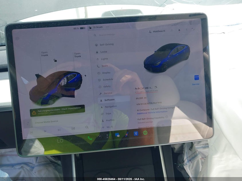TESLA MODEL 3 2020 VIN 5YJ3E1EC0LF647818