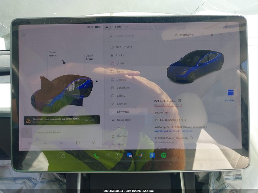 TESLA MODEL 3 2020 VIN 5YJ3E1EC0LF647818