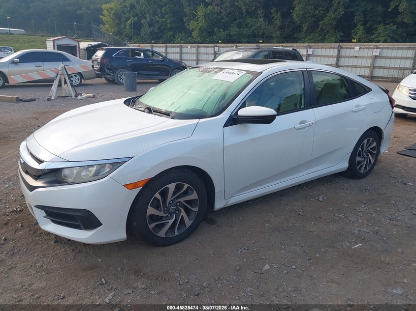 Vin: 19xfc2f75je001204, lot: 46327375, honda civic ex 20182