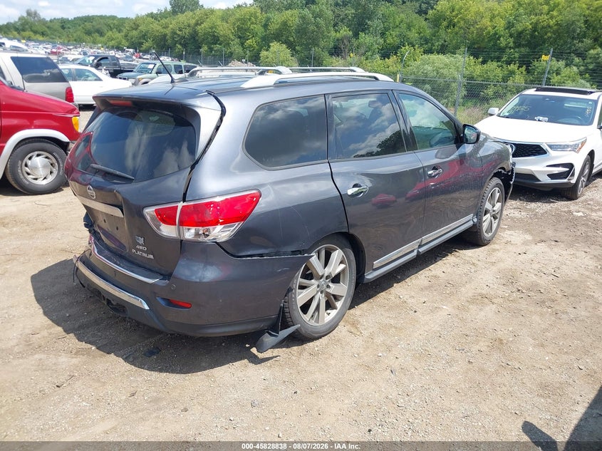 Vin: 5n1ar2mm7ec713420, lot: 46327738, nissan pathfinder platinum 20144