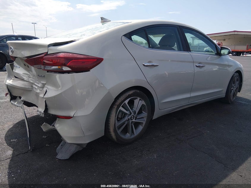 Vin: kmhd84lfxhu063270, lot: 46327862, hyundai elantra limited 20174