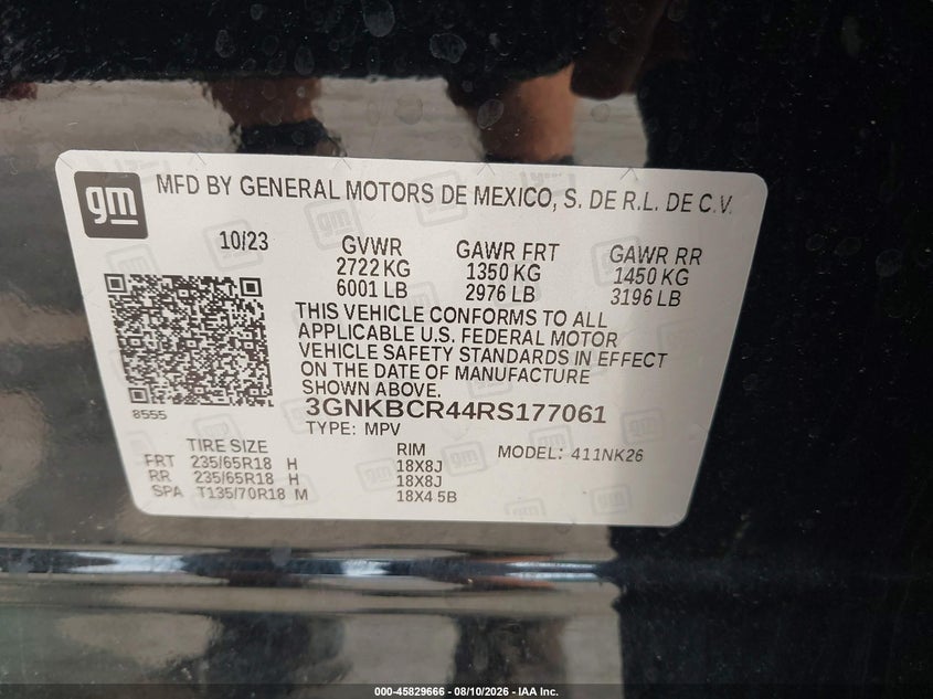 CHEVROLET BLAZER 2024 VIN 3GNKBCR44RS177061