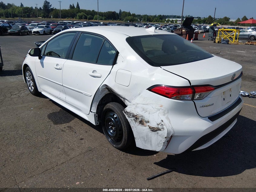 Vin: jtdeprae3lj020628, lot: 46328740, toyota corolla le 20203