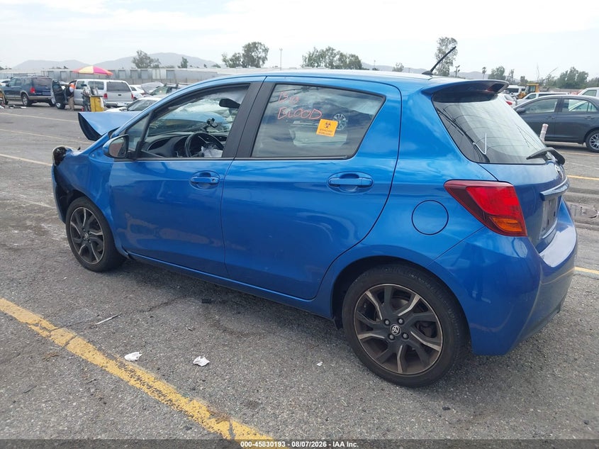 Vin: vnkktud39ga057305, lot: 46329094, toyota yaris se 20163