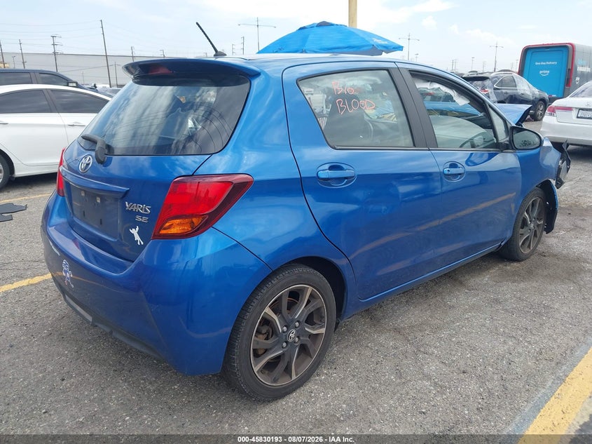 Vin: vnkktud39ga057305, lot: 46329094, toyota yaris se 20164